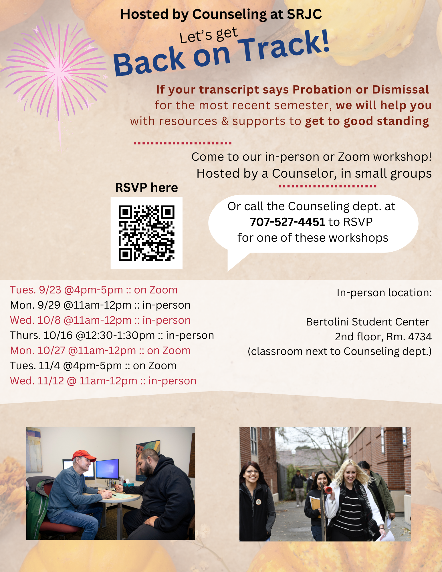 Image of Back on Track Workshop Fall '25 Flyer Page 1 of 2